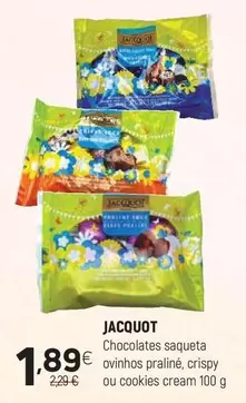 jacquot - Chocolates Saqueta Oinhos Praline, Crispy Ou Cookies Cream