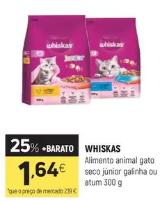 Whiskas - Alimento Animal Gato Seco Júnior Galinha Ou Atum