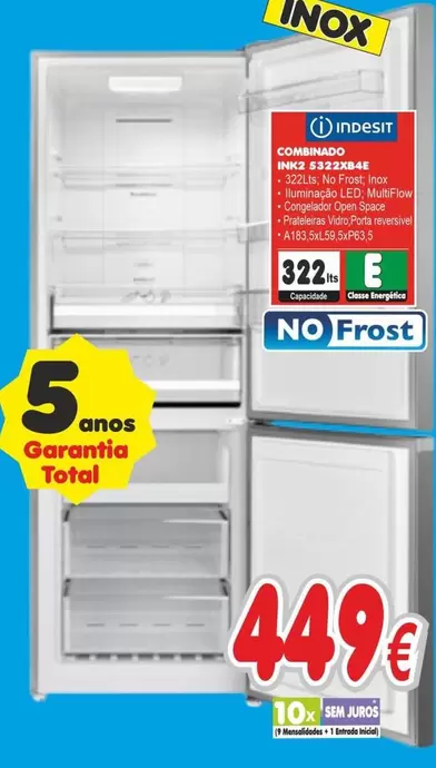 Indesit - Combinado Total 6x 323 Lb
