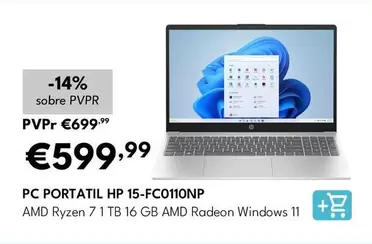 HP - Pc Portatil 15-FC0110NP