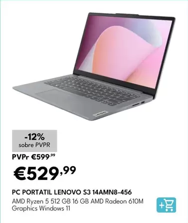 Lenovo - Pc Portatil S3 14AMN8-456
