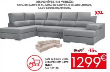 XXL - Sofa De Carto U Xxl Esquedro Com Cama
