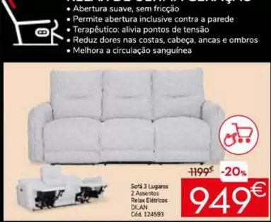 A+ - Sofa 3 Lugares 2 Assortios Relax Elétrocs
