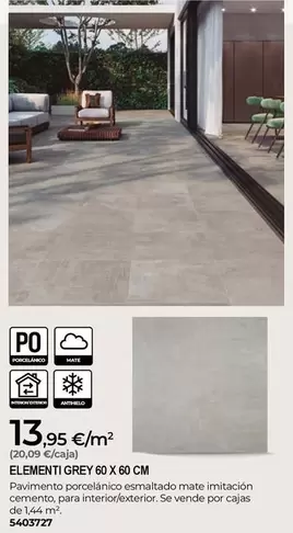 Elementi Grey 60 X 60 Cm