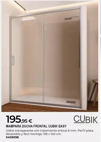 Mampara Ducha Frontal Cubik Easy