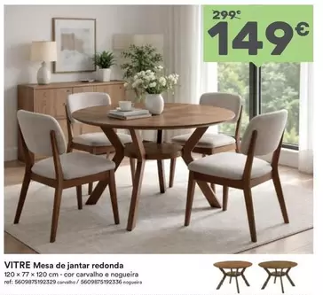 Vitre Mesa De Jantar Redonda