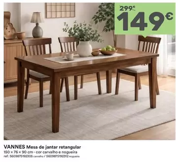 VANNES Mesa De Jantar Retangular