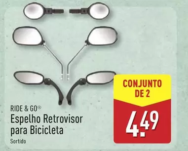 Ride & Go Espelho Retrovisor Para Bicicleta