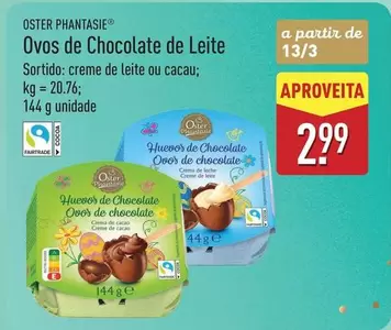 Oster - Ovos De Chocolate De Leite