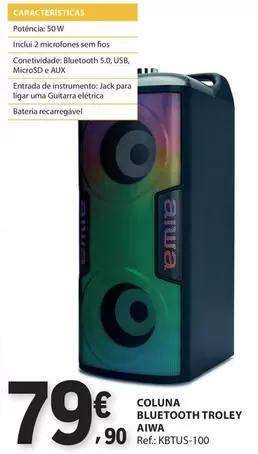 Aiwa - Coluna Bluetooth Troley