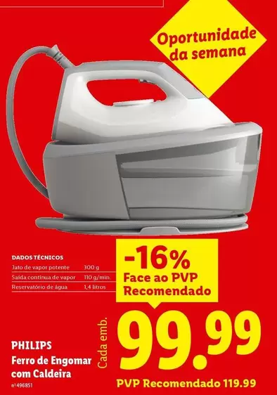 Philips - Ferro De Engomar Con Caldeira