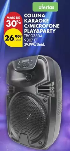 Coluna Karaoke C/microfone Play&party