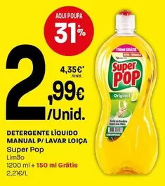 Super Pop - Detergente Liquido Manual P/Lavar Loica