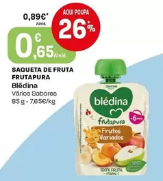 Blédina - Saqueta De Fruta Frutapura