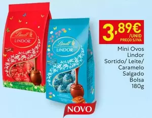 Lindt - Mini Ovos Lindor Sortido/ Leite/ Caramelo Salgado