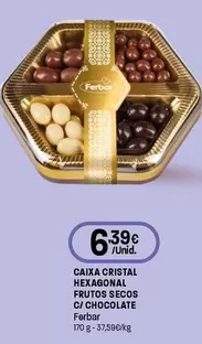 Ferbar - Caixa Cristal Hexagonal Frutos Secos C/Chocolate