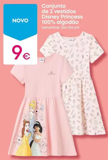 Disney - Conjunto De 2 Vestidos  Princess 100% Algodao