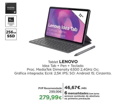 Lenovo - Tablet Idea Tab + Pen + Teclado