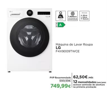 LG - Máquina De Lavar Roupa F4X9009TWCE