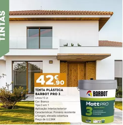 A+ - Tinta Plástica Barbot Pro 3