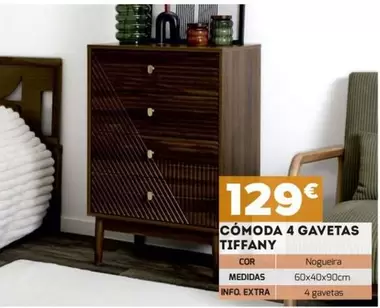 Cómoda 4 Gavetas Tiffany