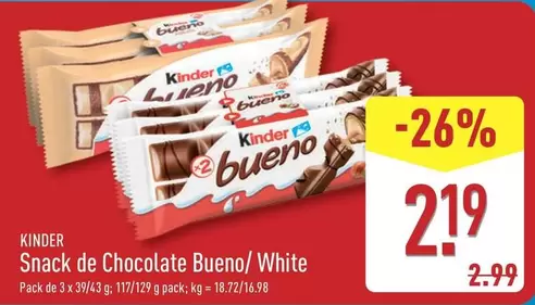 Kinder - Snack De Chocolate Bueno/ White