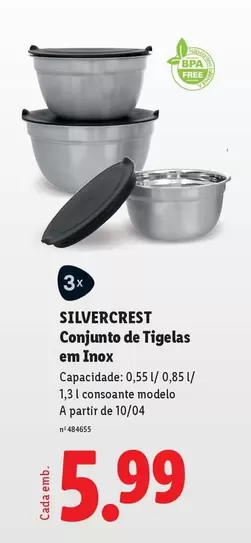 silvercrest - Conjunto De Tigelas Em Inox