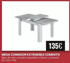 A+ - Mesa Comedor Extensible Cemento