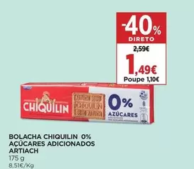 Artiach - Bolacha Chiquilin 0% Açúcares Adicionados