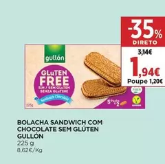 Gullon - Bolacha Sandwich Com Chocolate Sem Gluten 