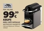 Krups - Maq. Cafe Capsulas Nespresso XN306TP3