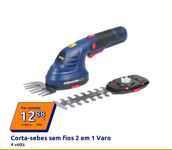 Varo - Corta-Sebes Sem Fios 2 Em 1 