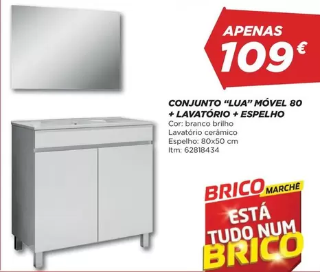 Conjunto "Lua" Móvel 80 + Lavatorio + Espelho