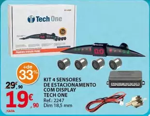 ONE - Kit 4 Sensores De Estacionamento Com Display