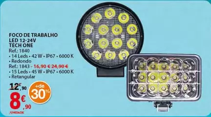 ONE - Foco De Trabalho Led 12-24v Tech One
