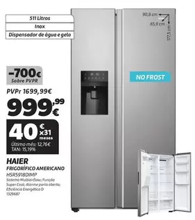 Haier - Frigorífico Americano HSR5918DIMP