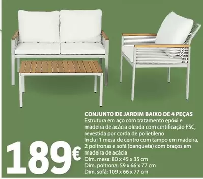 Dim - Conjunto De Jardim Baixo De 4 Pecas