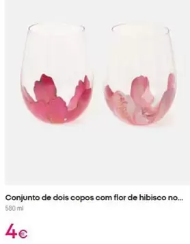 .Com - Conjunto De Dois Copos Com Flor De Hibisco No...
