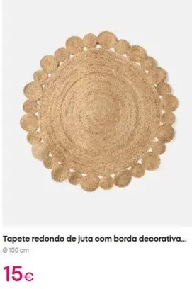 .Com - Tapete Redondo De Juta Com Borda Decorativa