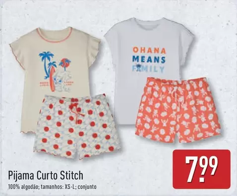 Pijama Curto Stitch