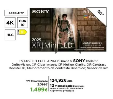 Sony - Tv Miniled Full Array Bravia 5 65xr55