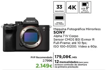 Sony - Máquina Fotografica Mirrorless