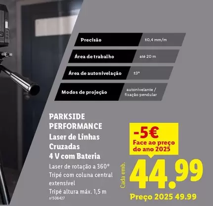 parkside - Laser De Linhas Cruzadas 4 V Com Batería