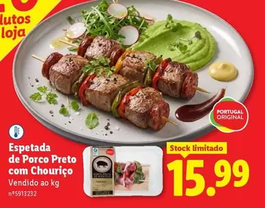 portugal - Espetada De Porco Preto Com Chourico