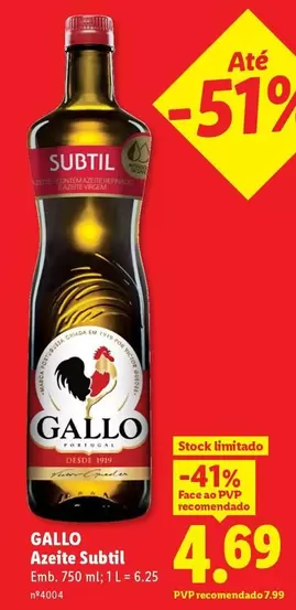 Gallo - Azeite Subtil
