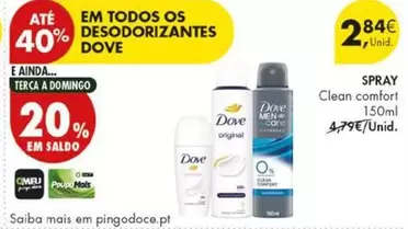 Dove - Spay Clean Comfort 150ml