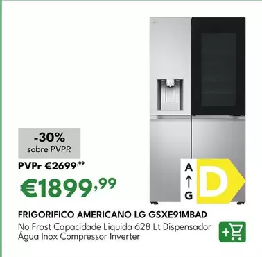 LG - Frigorífico Americano GSXE91MBAD 