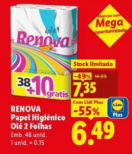 Renova - Papel Higiénico Olé 2 Folhas