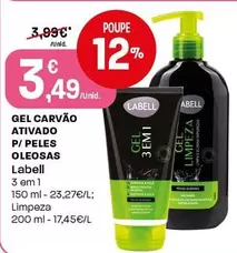 Labell - Gel Carvão Ativado P/Peles Oleosas