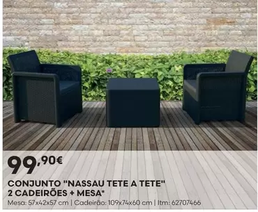 A+ - Conjunto "nassau Tete A Tete" 2 Cadeiroses + Mesa